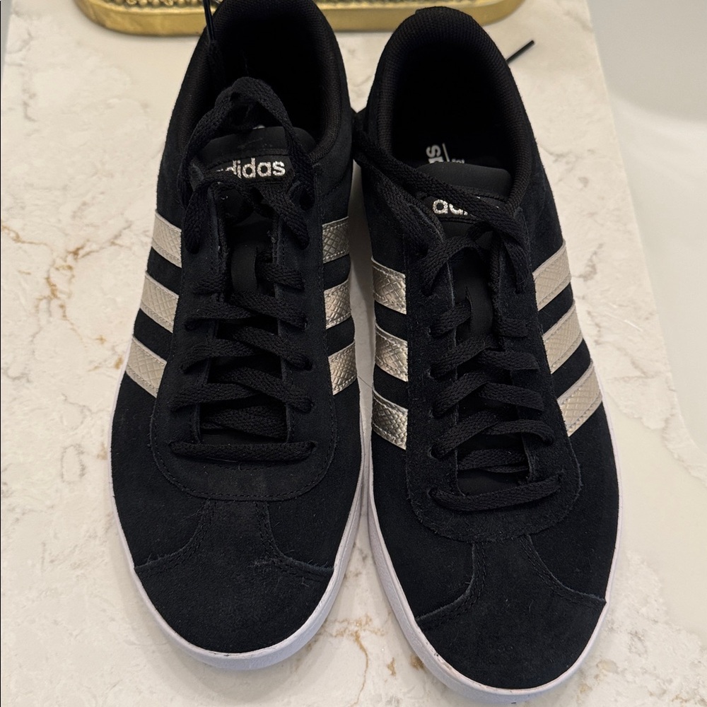 Adidas Black Sneakers with White Stripes